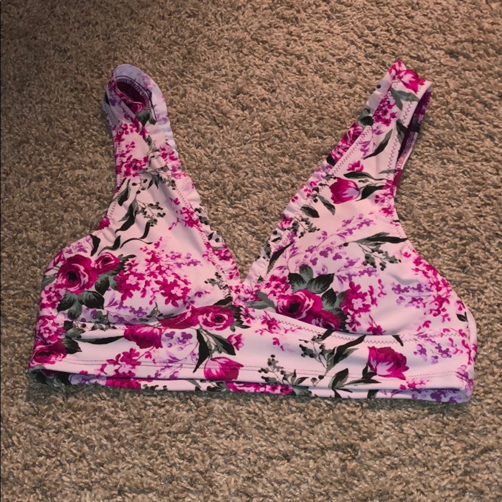Floral target swimsuit top